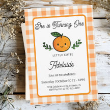 Little Cutie 1st Birthday Card Invitation