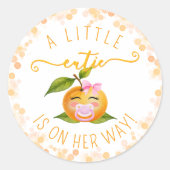 Little Cutie Baby Shower Classic Round Sticker (Vorderseite)