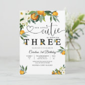 Little Cutie Citrus Birthday Invitation Einladung (Stehend Vorderseite)