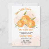 Little Cutie Citrus Orange Baby Shower Einladung (Vorderseite)