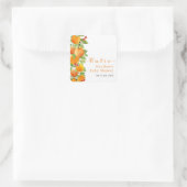 Little Cutie Citrus Orange Clementine Baby Shower Quadratischer Aufkleber (Tasche)