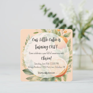 Little Cutie First Birthday Invitation  Einladung