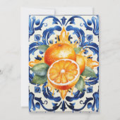 Little Cutie Italian Blue Tile Citrus Baby Shower Einladung (Rückseite)