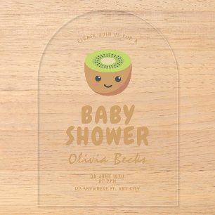 Little Cutie Kiwi Baby Shower Acryleinladungen
