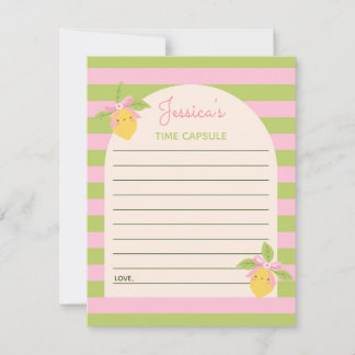 Little Cutie Lemon 1st Birthday Time Capsule Cards Einladung