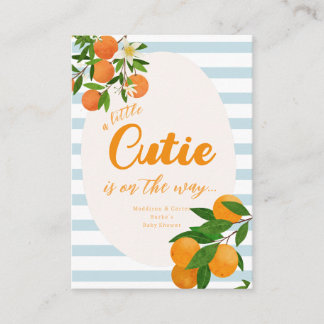 Little Cutie Orange Baby Shower - Bio-Markt Begleitkarte