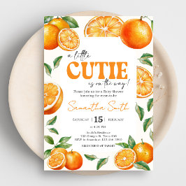 Little Cutie Orange Baby Shower Einladung