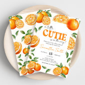 Little Cutie Orange Baby Shower Einladung