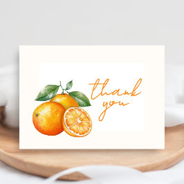 Little Cutie Orange Baby Shower Thank You Card Dankeskarte