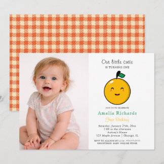  Little Cutie Orange Citrus 1st Birthday  Einladung