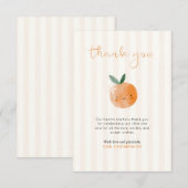 Little Cutie Orange Citrus Baby Shower Dankeskarte (Vorne/Hinten)