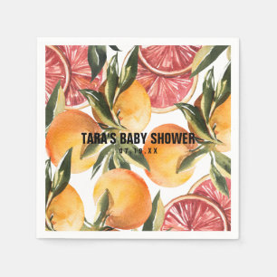 Little Cutie   Orange Citrus Botanische Babyparty Serviette