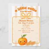 Little Cutie, orange, clementine baby shower Einladung (Vorderseite)