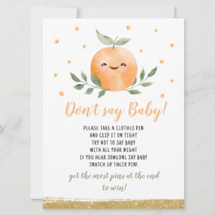 Little Cutie Orange Don't Say Baby Spiel Einladung