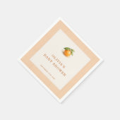 Little Cutie Orange Gingham Baby Shower Party Serviette (Ecke)