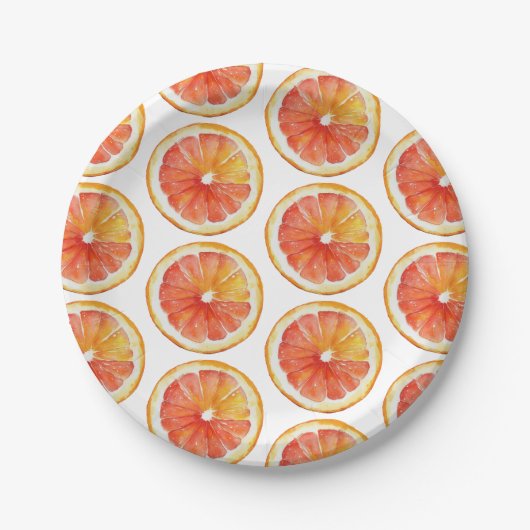 Little Cutie Orange Slice Pattern Baby Shower  Pappteller (Vorderseite)
