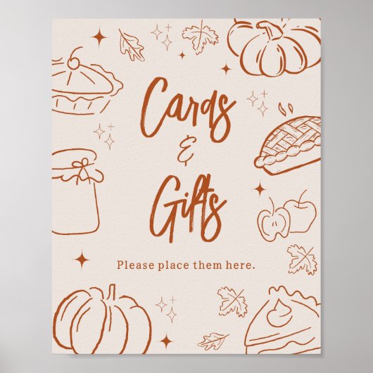 Little Cutie Pie Baby Shower Cards and Gifts Sign Poster (Vorne)