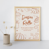 Little Cutie Pie Baby Shower Diaper Raffle Sign Poster