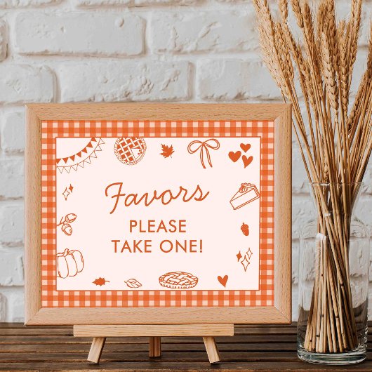 Little Cutie Pie! Fall Baby Shower Favor Sign Poster