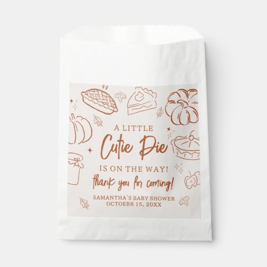 Little Cutie Pie Fall Baby Shower Geschenktütchen (Vorderseite)