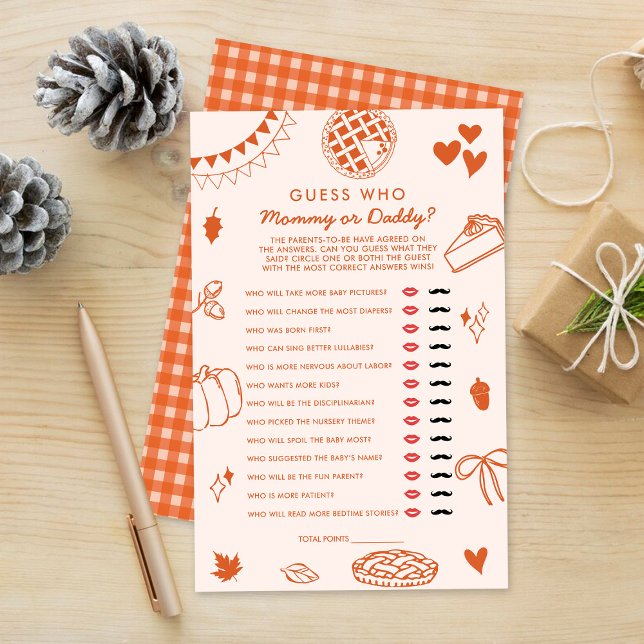 Little Cutie Pie Fall Baby Shower Guess Who Game (Von Creator hochgeladen)