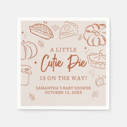 Little Cutie Pie Fall Baby Shower Serviette (Vorderseite)