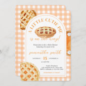 Little Cutie Pie Gingham Baby Shower Einladung (Vorne/Hinten)