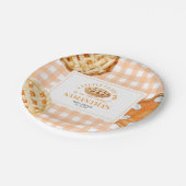 Little Cutie Pie Gingham Baby Shower Pappteller (Schrägansicht)