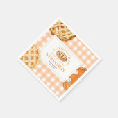 Little Cutie Pie Gingham Baby Shower Serviette (Ecke)