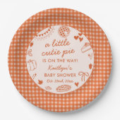 Little Cutie Pie On The Way! Fall Baby Shower Pappteller (Vorderseite)