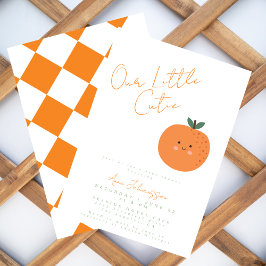 Little Cutie Tangerine Citrus Baby Shower Einladung