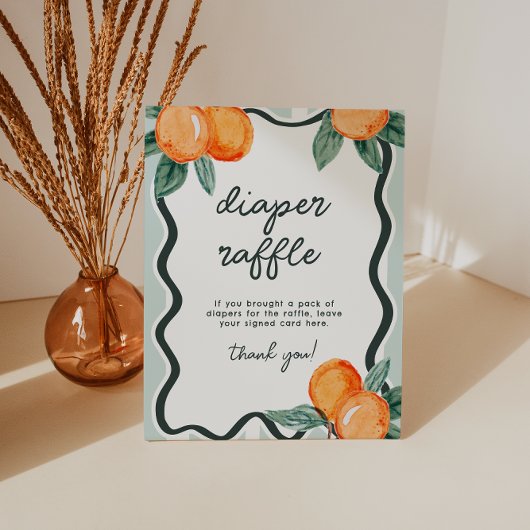 Little Cutie Whimsical Diaper Raffle Entry Sockelschild