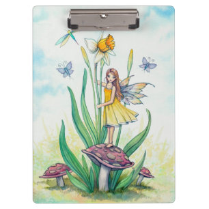 Little Daffodil Fairy Fantasy Art Klemmbrett