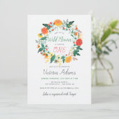 Little Dahlia Wildblume Wreath Foto Geburtstag Einladung (Stehend Vorderseite)