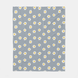 Little Daisies - dusty steel gray Fleecedecke