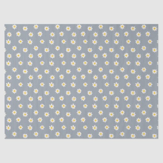 Little Daisies - dusty steel gray Seidenpapier (Vorderseite)