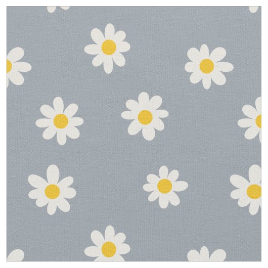 Little Daisies / dusty steel gray Stoff (Nahaufnahme)