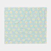 Little Daisies - soft teal Fleecedecke (Vorderseite (Horizontal))