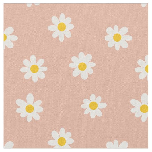 Little Daisies / staubige Aprikose Stoff (Nahaufnahme)