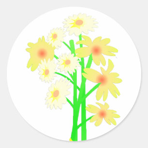 Little Daisy Bouquet Runder Aufkleber