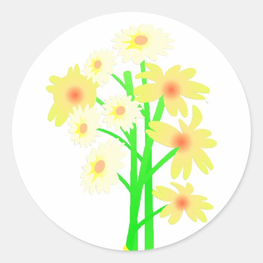Little Daisy Bouquet Runder Aufkleber (Vorderseite)