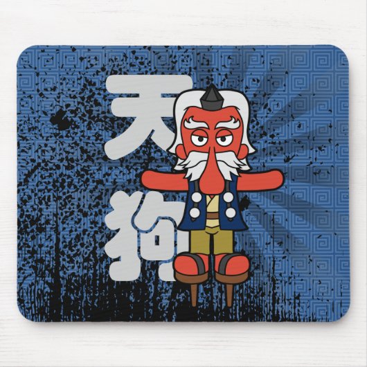 Little Daitengu Yokai Grunge Mousepad (Vorne)