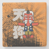 Little Daitengu Yokai Grunge Steinuntersetzer (Vorderseite)
