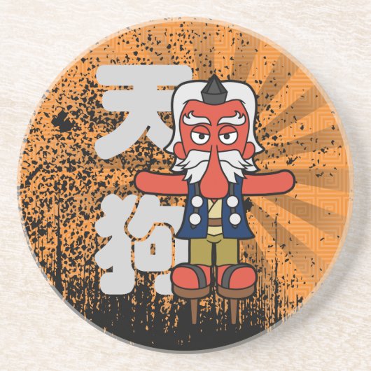 Little Daitengu Yokai Grunge Untersetzer (Vorne)