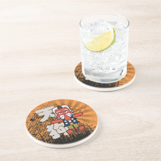 Little Daitengu Yokai Grunge Untersetzer (Seite)