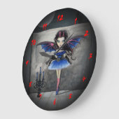 Little Dancer Vampire Gothic Art Clock Große Wanduhr (Winkel)