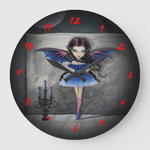 Little Dancer Vampire Gothic Art Clock Große Wanduhr
