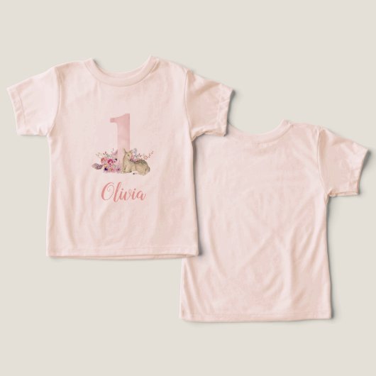 Little Dee First Birthday Mit Monogramm (Design Vorderseite & Rückseite)