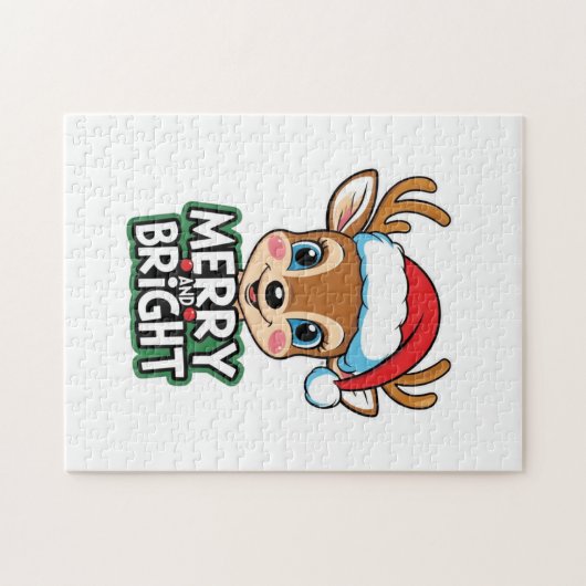 Little Dee mit Santa "Merry & Bright" Design Puzzle (Horizontal)