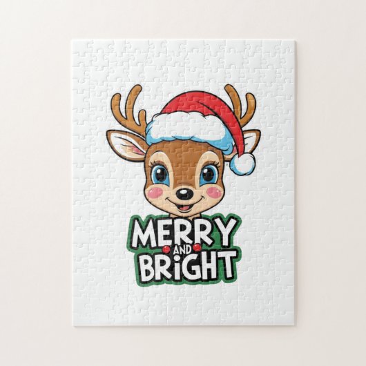 Little Dee mit Santa "Merry & Bright" Design Puzzle (Vertikal)